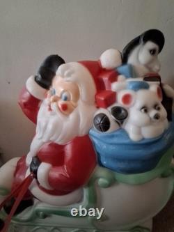 Vintage Empire Blow Mold 23 Santa Sleigh & One Reindeer Christmas