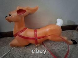 Vintage Empire Blow Mold 23 Santa Sleigh & One Reindeer Christmas