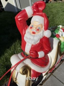Vintage Empire Blow Mold Christmas Santa, Reindeer, Sleigh in Original box