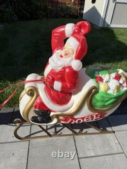 Vintage Empire Blow Mold Christmas Santa, Reindeer, Sleigh in Original box