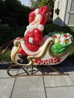 Vintage Empire Blow Mold Christmas Santa, Reindeer, Sleigh in Original box