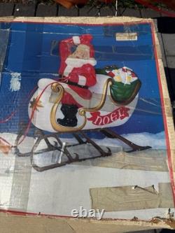 Vintage Empire Blow Mold Christmas Santa, Reindeer, Sleigh in Original box