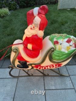 Vintage Empire Blow Mold Christmas Santa, Reindeer, Sleigh in Original box