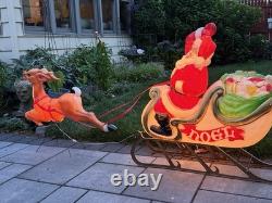 Vintage Empire Blow Mold Christmas Santa, Reindeer, Sleigh in Original box