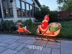 Vintage Empire Blow Mold Christmas Santa, Reindeer, Sleigh in Original box