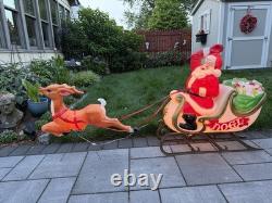 Vintage Empire Blow Mold Christmas Santa, Reindeer, Sleigh in Original box