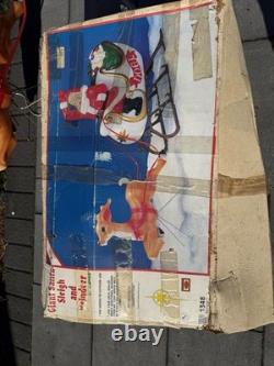 Vintage Empire Blow Mold Christmas Santa, Reindeer, Sleigh in Original box