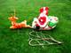 Vintage Empire Blow Mold Santa On Sleigh Withone Reindeer