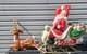 Vintage Empire Christmas Blow Mold Santa Claus Sleigh Withreindeer! Great Color