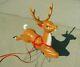 Vintage Empire Christmas Santa Sleigh Reindeer Blow Mold Decor Yard Decor