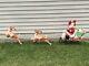 Vintage Empire Illuminated Blow Mold Santa&sleigh With 2 Reindeer 10 Feet Long