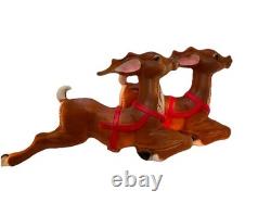 Vintage Empire Large Santa Claus Sleigh Blow Mold 2 Reindeer With Instructions