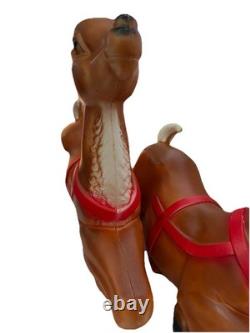 Vintage Empire Large Santa Claus Sleigh Blow Mold 2 Reindeer With Instructions