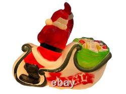 Vintage Empire Large Santa Claus Sleigh Blow Mold 2 Reindeer With Instructions