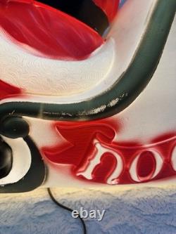 Vintage Empire Large Santa Claus Sleigh Blow Mold 2 Reindeer With Instructions