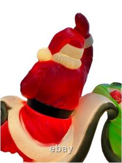 Vintage Empire Large Santa Claus Sleigh Blow Mold 2 Reindeer With Instructions