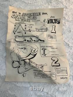 Vintage Empire Large Santa Claus Sleigh Blow Mold 2 Reindeer With Instructions