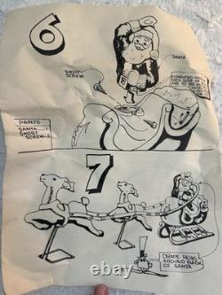 Vintage Empire Large Santa Claus Sleigh Blow Mold 2 Reindeer With Instructions