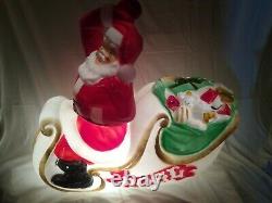 Vintage Empire Large Santa Claus in Sleigh Sled Christmas Blow Mold. No reindeer