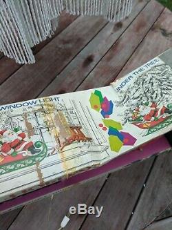 Vintage Empire Light Up Santa Claus Sleigh With Reindeer Blow Mold NIB