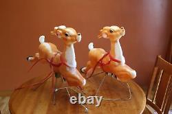 Vintage Empire Lighted Blow Mold 24x13 Small Reindeer (x2) for Santa in Sleigh