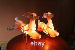 Vintage Empire Lighted Blow Mold 24x13 Small Reindeer (x2) for Santa in Sleigh
