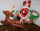 Vintage Empire Santa Claus Sleigh Blowmold Reindeer Rare Htf Free Shipping