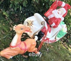 Vintage Empire Santa Sleigh & 1 Reindeer Blowmold