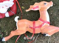 Vintage Empire Santa Sleigh & 1 Reindeer Blowmold