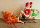 Vintage Empire Santa Sleigh & 3 Reindeer Large Outdoor Blow Mold Local Pick Up