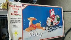 Vintage Empire Santa Sleigh AND 2 Reindeers Blow mold