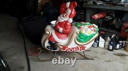 Vintage Empire Santa Sleigh AND 2 Reindeers Blow mold