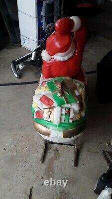 Vintage Empire Santa Sleigh AND 2 Reindeers Blow mold