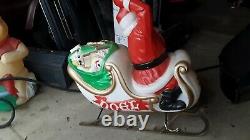 Vintage Empire Santa Sleigh AND 2 Reindeers Blow mold