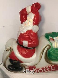 Vintage Empire Santa Sleigh Christmas Blow Mold Decor