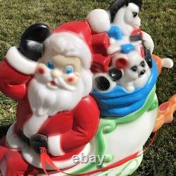 Vintage Empire Santa Sleigh, Reindeer Blow Mold Large Size, Original Box