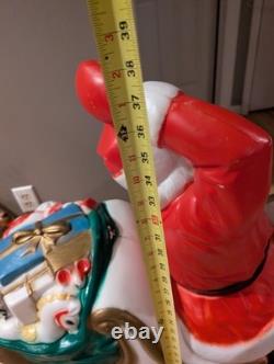 Vintage Empire Santa Sleigh Sled Reindeer Christmas Blow Mold Light Decor Large