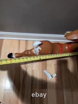 Vintage Empire Santa Sleigh Sled Reindeer Christmas Blow Mold Light Decor Large