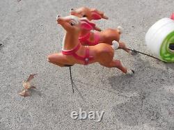 Vintage Empire Santa Sleigh, and Reindeer Blow Molds