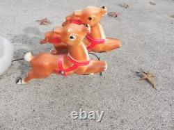 Vintage Empire Santa Sleigh, and Reindeer Blow Molds