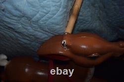 Vintage Empire Sleigh Santa Claus with One Reindeer Plastic Blow Mold 1970s