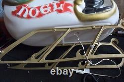 Vintage Empire Sleigh Santa Claus with One Reindeer Plastic Blow Mold 1970s