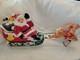 Vintage Empire Tabletop Santa Withsleigh & 2 Reindeer Blow Mold Christmas 1970