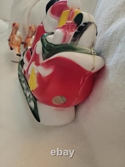 Vintage Empire Tabletop Santa withSleigh & 2 Reindeer Blow Mold Christmas 1970