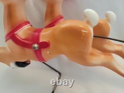 Vintage Empire Tabletop Santa withSleigh & 2 Reindeer Blow Mold Christmas 1970