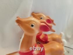 Vintage Empire Tabletop Santa withSleigh & 2 Reindeer Blow Mold Christmas 1970