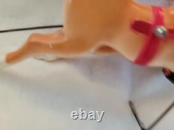 Vintage Empire Tabletop Santa withSleigh & 2 Reindeer Blow Mold Christmas 1970