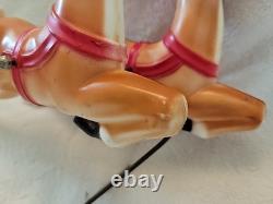 Vintage Empire Tabletop Santa withSleigh & 2 Reindeer Blow Mold Christmas 1970