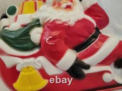 Vintage Empire Tabletop Santa withSleigh & 2 Reindeer Blow Mold Christmas 1970