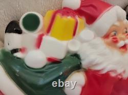 Vintage Empire Tabletop Santa withSleigh & 2 Reindeer Blow Mold Christmas 1970